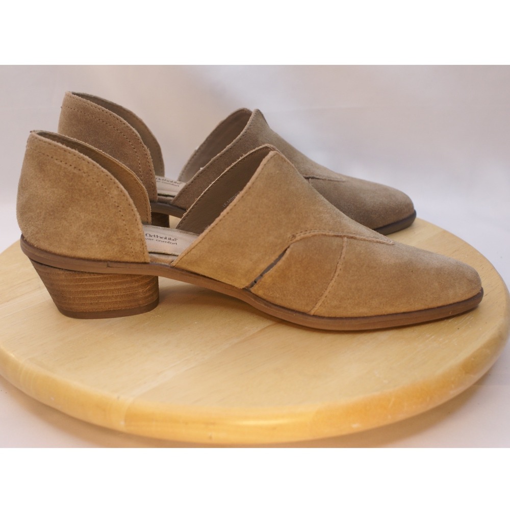 Lucky Brand Minnsy2 Tan Brown Suede Leather Cutout d'Orsay Booties Womens 8.5M - Picture 10 of 11
